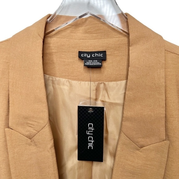 NEW City Chic Bronze Essence Longline Women’s Jacket Blazer Sz 24 - Picture 3 of 14